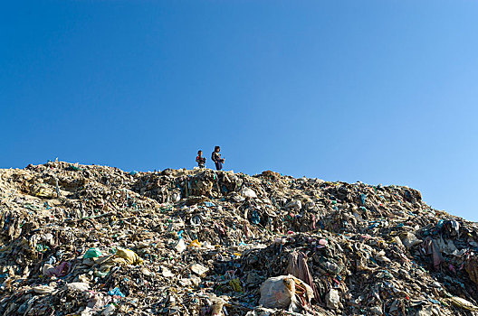 孩子,生活方式,玩,工作,垃圾堆,加德满都,地区,尼泊尔,亚洲