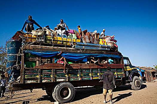 装载,巴士,卡车,运输,马达加斯加,非洲