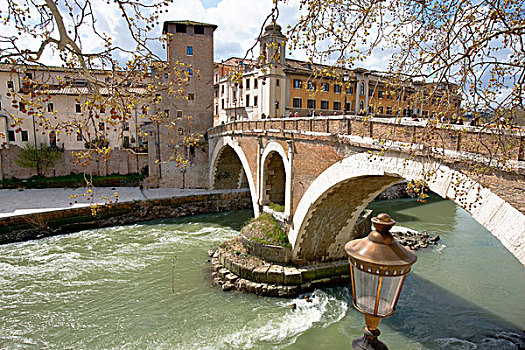 拱桥,河,台伯河,罗马,拉齐奥,意大利