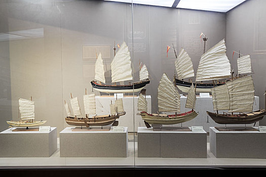 中国山东省蓬莱阁景区戚继光纪念馆古代战船模型