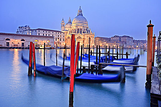 意大利,威尼托,威尼斯,地区,大教堂,圣马利亚,行礼,日落,大,运河,小船