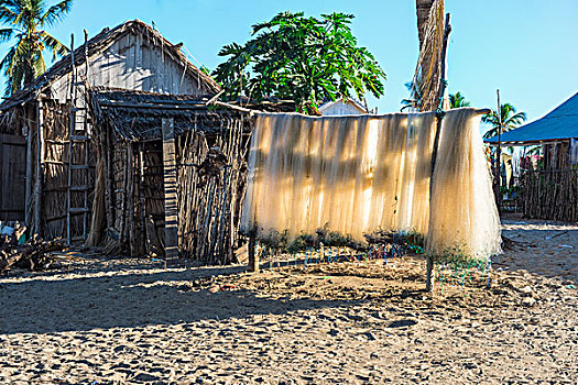 渔网,弄干,太阳,乡村,穆龙达瓦,省,马达加斯加,非洲