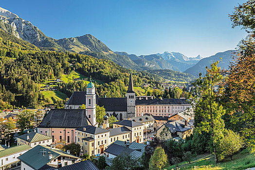 风景,上方,教区教堂,安德里亚,巴伐利亚,上巴伐利亚,德国,欧洲