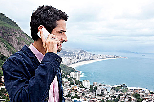 男青年,打手机,里约热内卢,巴西