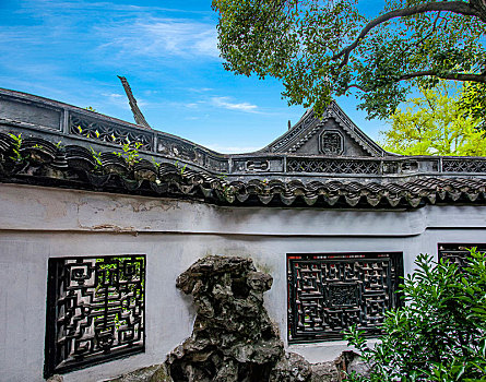 上海市黄浦区豫园墙窗花围墙