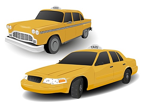 老,现代,纽约,出租车