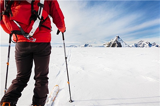 登山,探索,冰河,滑雪,冬天,探险,欧洲阿尔卑斯山