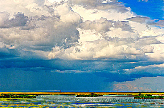 暴风雨,上方,草原,靠近,帽子,艾伯塔省,加拿大
