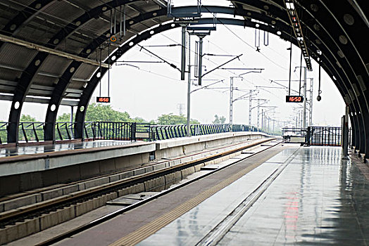 空,地铁站,新德里,印度