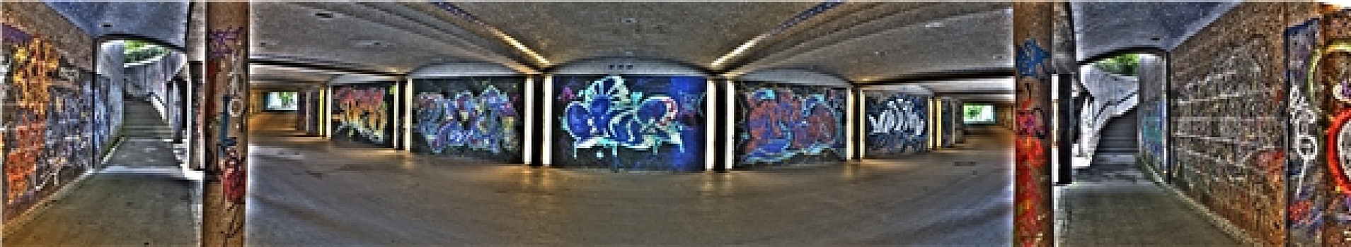 隧道,涂鸦,全景
