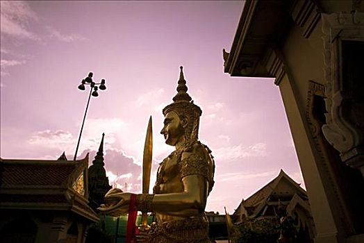 泰国,曼谷,寺院,金色,佛