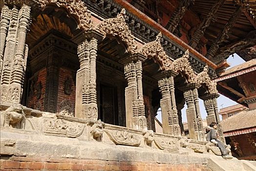 庙宇,杜巴广场,帕坦,拉利特普尔,加德满都,尼泊尔