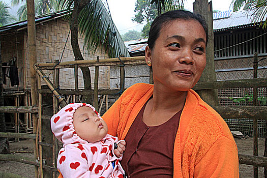母亲,孩子,孟加拉,十二月,2009年