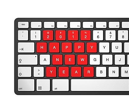 新年,电脑键盘