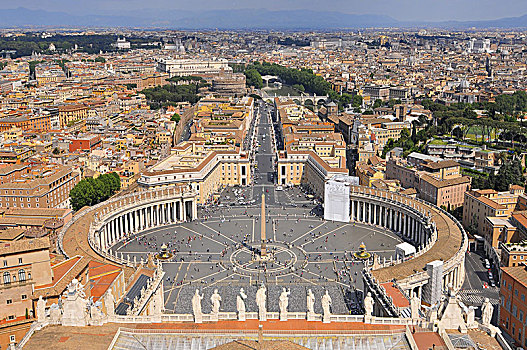 圣彼得广场,梵蒂冈,航拍,罗马城,意大利