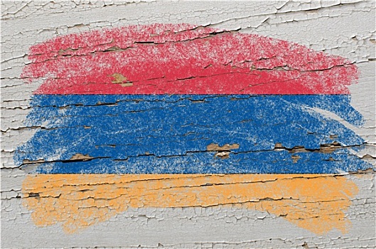 旗帜,亚美尼亚,低劣,木质,纹理,涂绘,粉笔