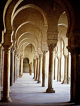 大清真寺,凯鲁万,一个,伊斯兰,建筑,第一,重要,北非