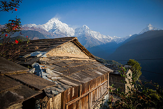 风景,屋顶,尼泊尔