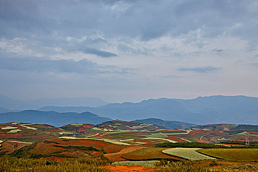 昆明,红色,陆地,区域,风景,群山