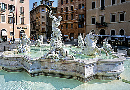喷泉,纳佛那广场,罗马,意大利,欧洲