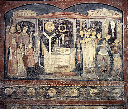 壁画,大教堂,罗马,意大利,迟,11世纪,艺术家