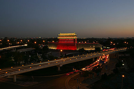 北京德胜门夜景