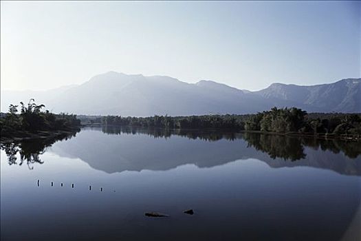 反射,山峦,湖,泰米尔纳德邦,印度