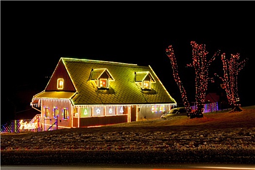 房子,冬天,圣诞时节,捷克共和国