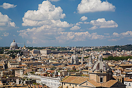 天际线,教堂,圆顶,左边,圣彼得大教堂,罗马,意大利,欧洲