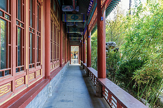 中式回廊建筑,山东省台儿庄古城内建筑