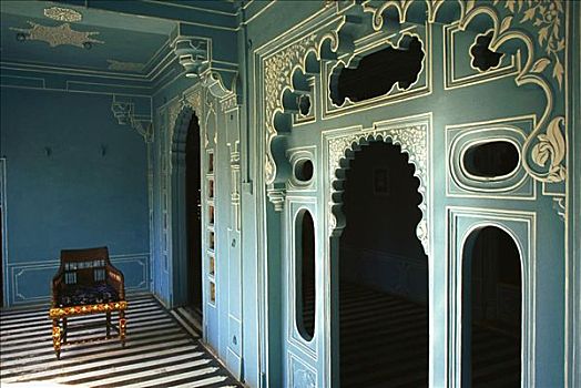室内,宫殿,乌代浦尔,拉贾斯坦邦,印度