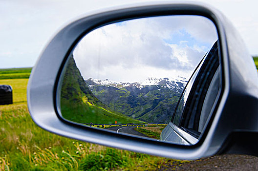 冰岛,南,风景,火山,侧面,镜子