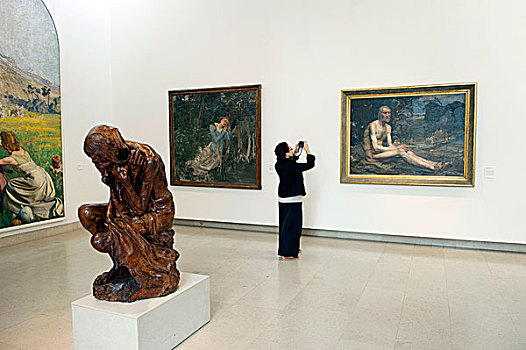 法国,摩泽尔,广场,艺术,博物馆,木头,雕塑,1896年,背景,绘画,工作