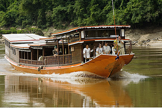 游轮,船,湄公河,老挝