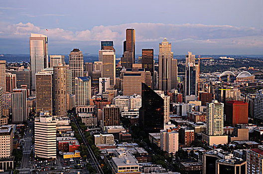 风景,留白,针,市区,西雅图,美国