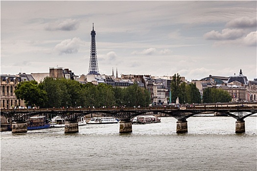 埃菲尔铁塔,艺术桥,桥,巴黎,法国