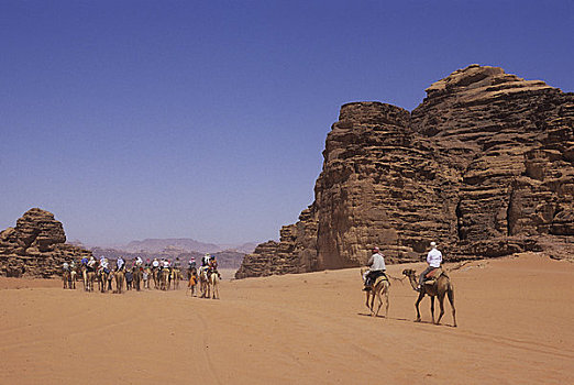 约旦,瓦地伦,游客,骆驼,乘