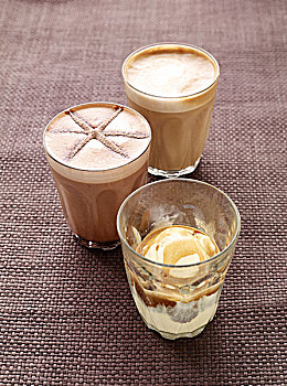 玻璃杯,咖啡,编织物,垫