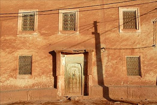 门,窗户,老,房子,大阿特拉斯山,摩洛哥
