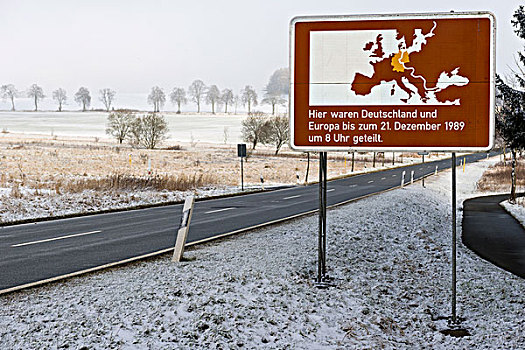 路标,边线,东方,西德,巴伐利亚,德国,欧洲