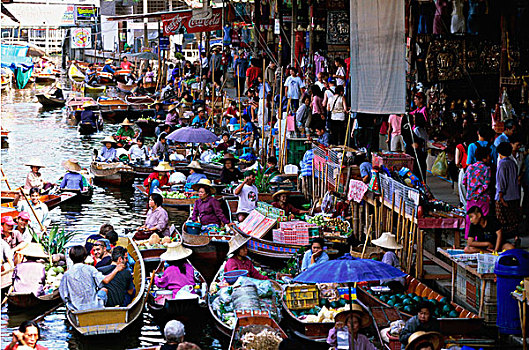 水上市场,丹能沙朵水上市场,泰国