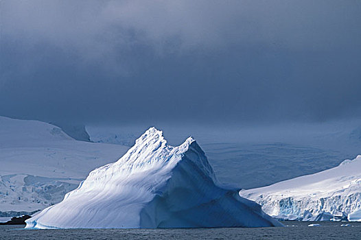 南极,挑战,岛屿,朝日,冰山,漂浮,靠近,海峡,南极半岛