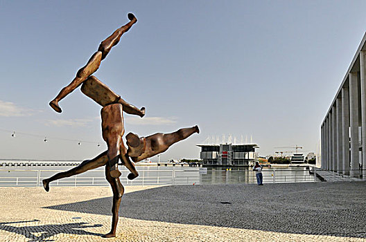 雕塑,公园,场所,里斯本,葡萄牙,欧洲