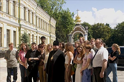 乌克兰,基辅,办公,男人,信徒,寺院,2004年