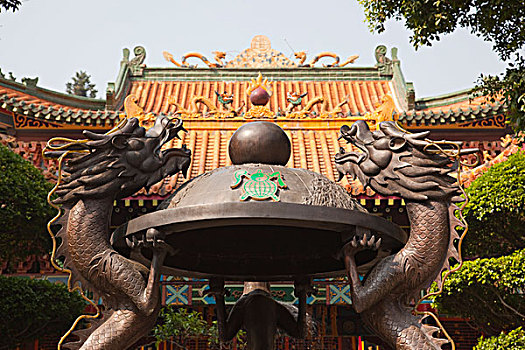 香,三脚架,庙宇,新界,香港