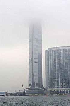 云,上方,国际贸易,中心,摩天大楼,联合广场,香港,中国,亚洲