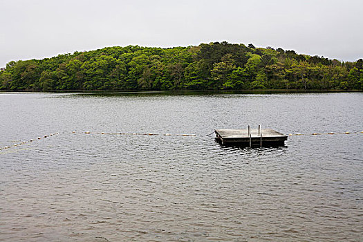 湖,浮码头,游泳,区域