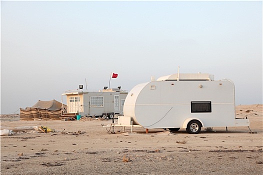 露营,阿拉伯湾,海岸,卡塔尔,中东