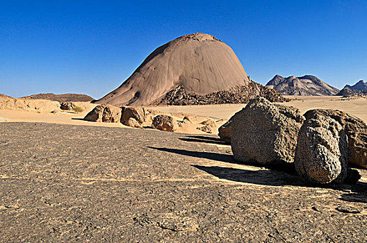 花冈岩,圆顶,阿德拉尔,阿尔及利亚,撒哈拉沙漠,北非