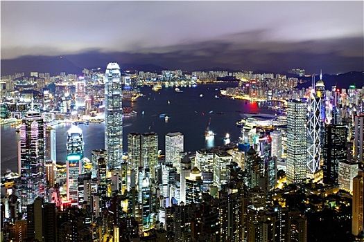 香港,城市,夜晚